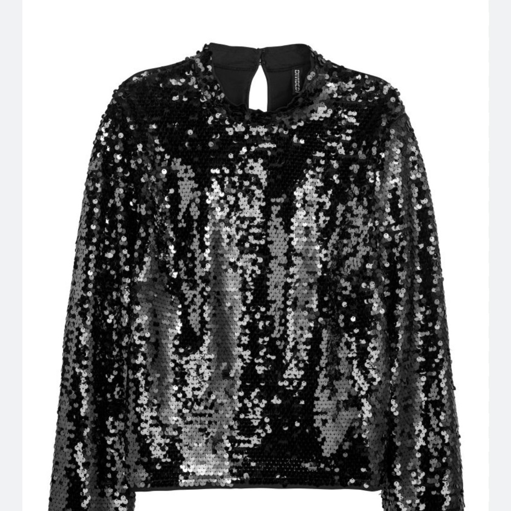 Black sparkle sequin top